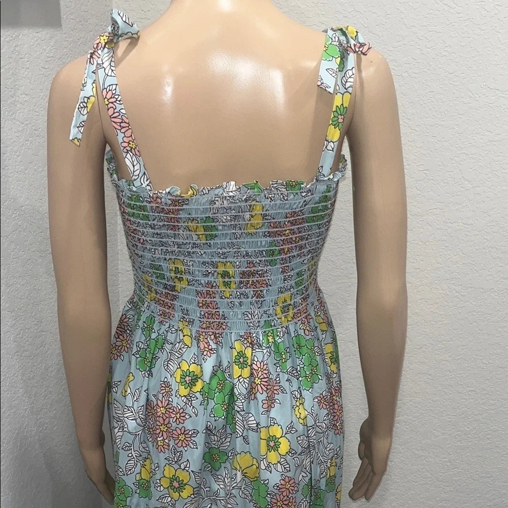 Tory Burch maxi Sundress w/ pockets, Blue, yellow and Green Accents. Ex cond.